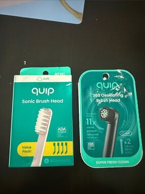 quip Replacement Sonic & 360 Oscillating Brush Heads - Teal